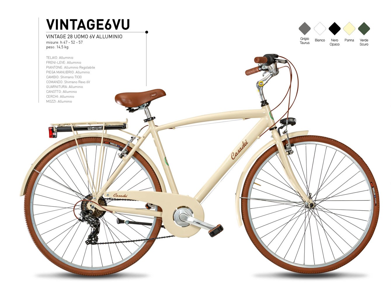 Pánsky bicykel Casadei Vintage 6V-21V