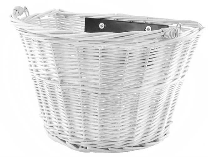 Prútený košík na bicykel - biely