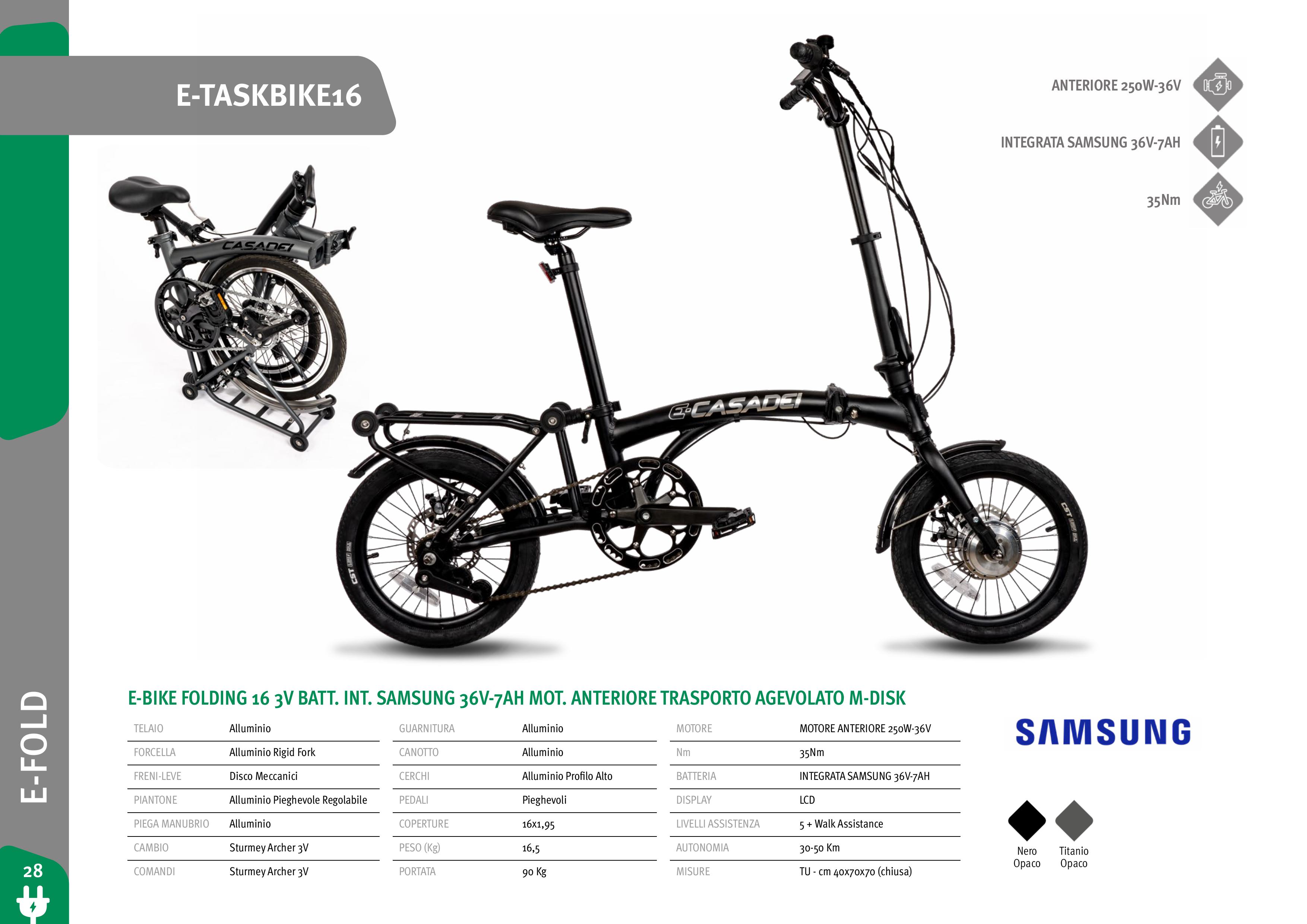 Skladací elektrobicykel Casadei E-TASK 16