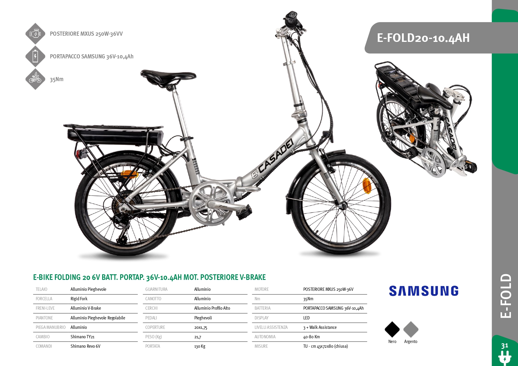 Skladací elektrobicykel E-Casadei 20