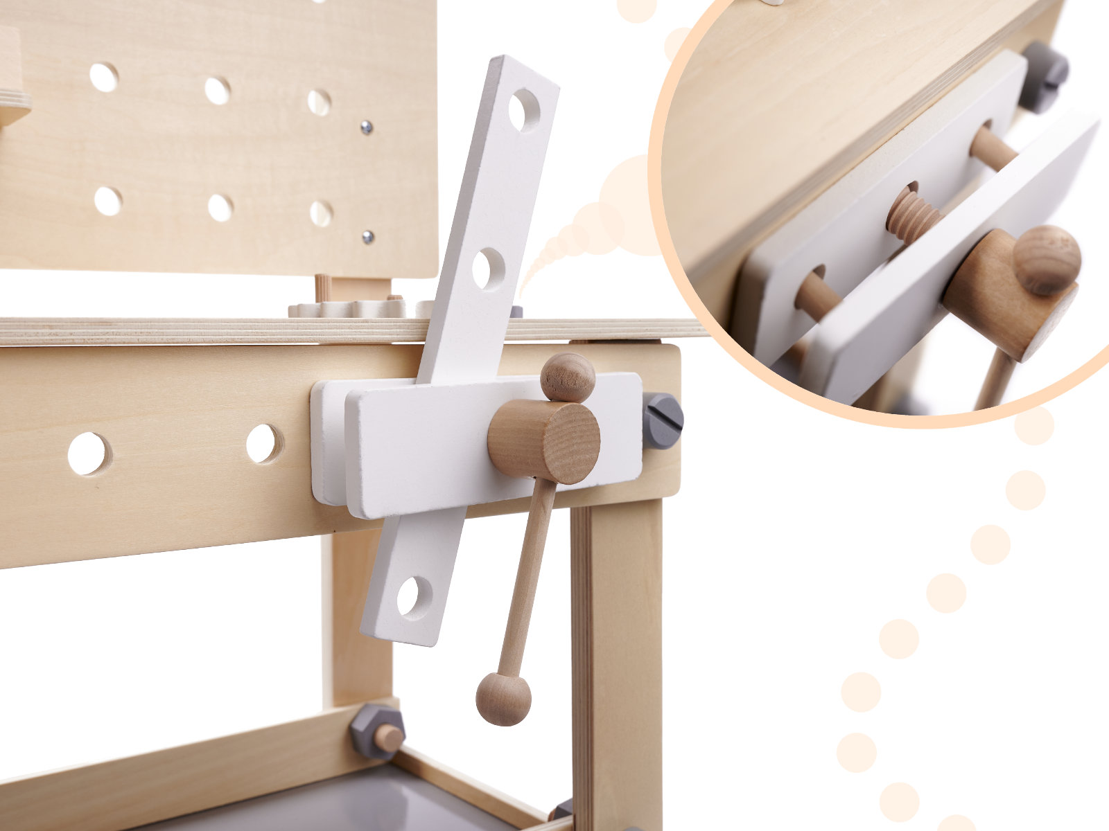 Drevený stolík s dielňou + náradie