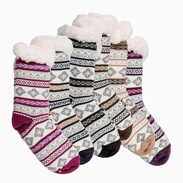 Zateplené ponožky s podrážkou